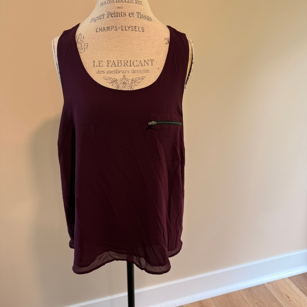 Forever‎ 21 + Women's Plum Zipper Tank Size 1X
